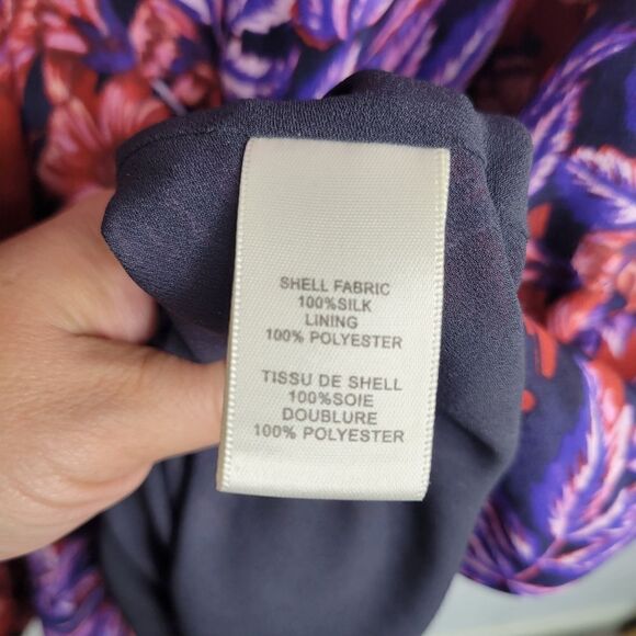 Rebecca Taylor Red Blue Floral Silk Dress - Picture 7 of 7